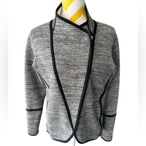 New Balance Gray Open Front Jacket with Black Trim